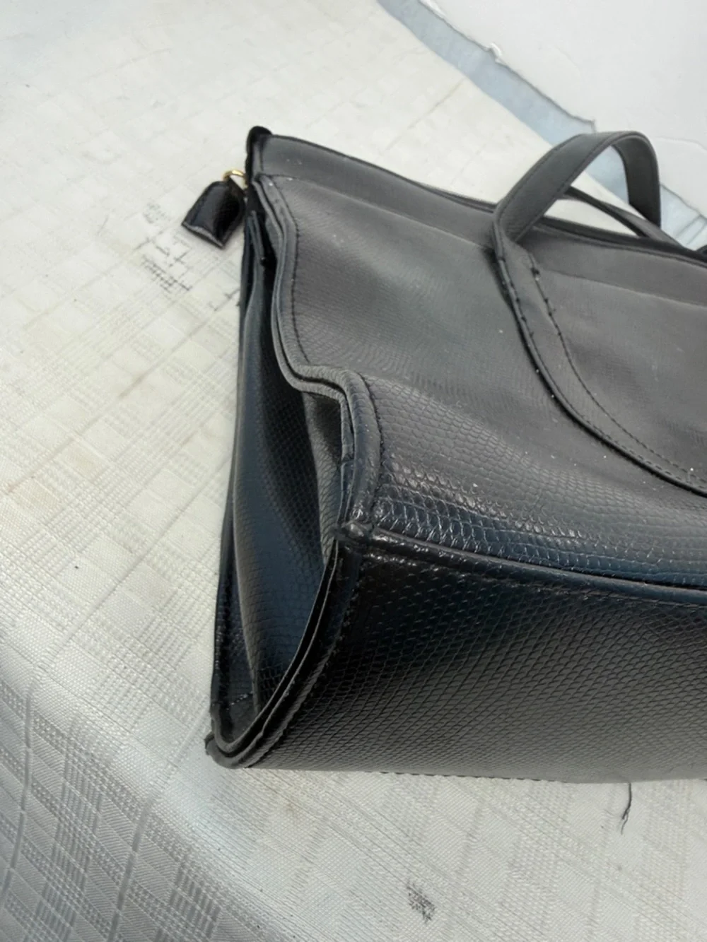 vintage St. John black textured tote bag